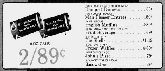 Oct 1978 grocery flier mentioning Five Alive.
